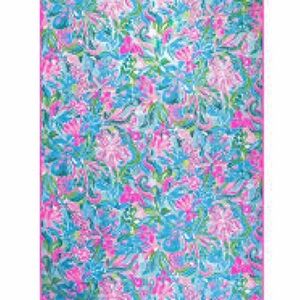 Lilly Pulitzer Large Lounge Beach Towel 40x72 Microfiber Pink Blue Tropical